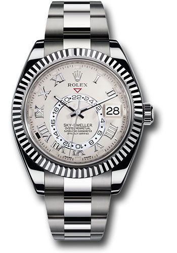 Rolex SkyDweller Ivory Satin Finish Roman Dial on Oyster Steel Bracelet Ref. 326939 Card 2015