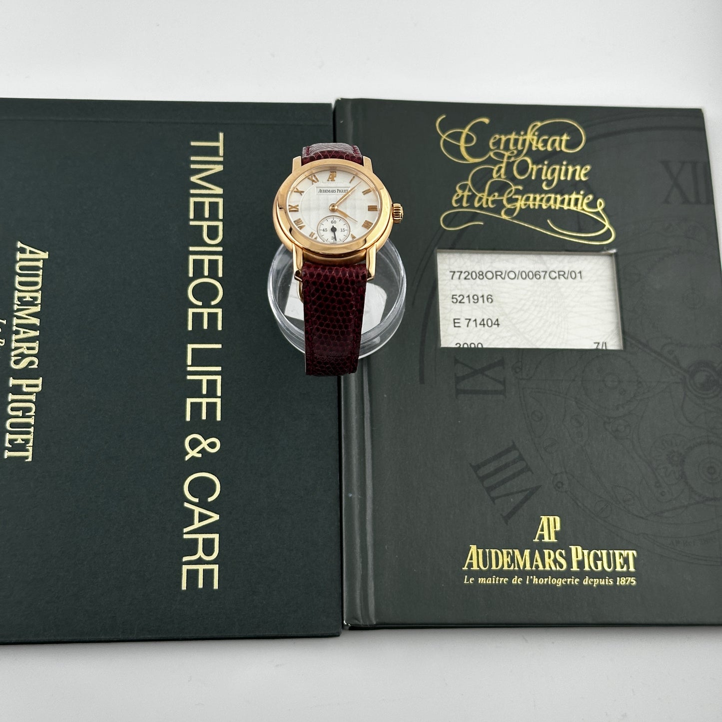 Audemars Piguet Jules Audemars Silver Roman Dial on Am Leather Og Buckle Ref. 77208OR Papers Open Date — view 5
