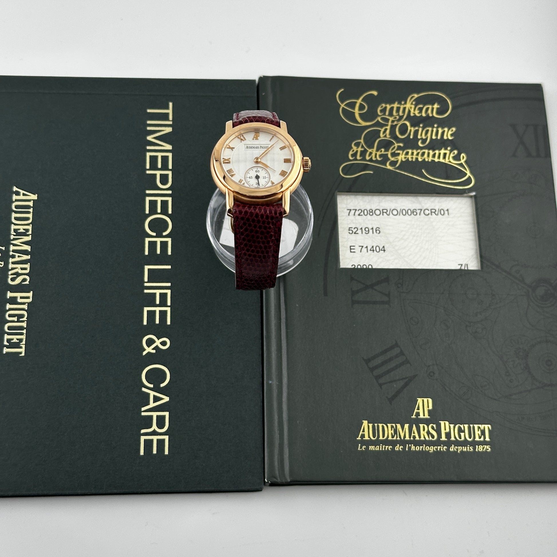 Audemars Piguet Jules Audemars Silver Roman Dial on Am Leather Og Buckle Ref. 77208OR Papers Open Date — view 5