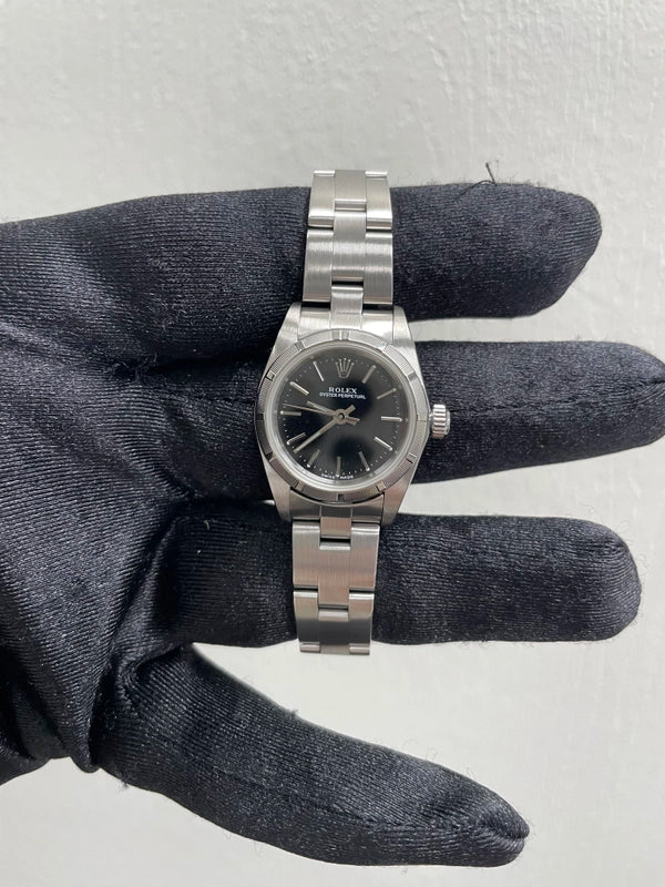 Rolex Oyster Perpetual Black Dial on Oyster Ref 76030 with Papers 2001