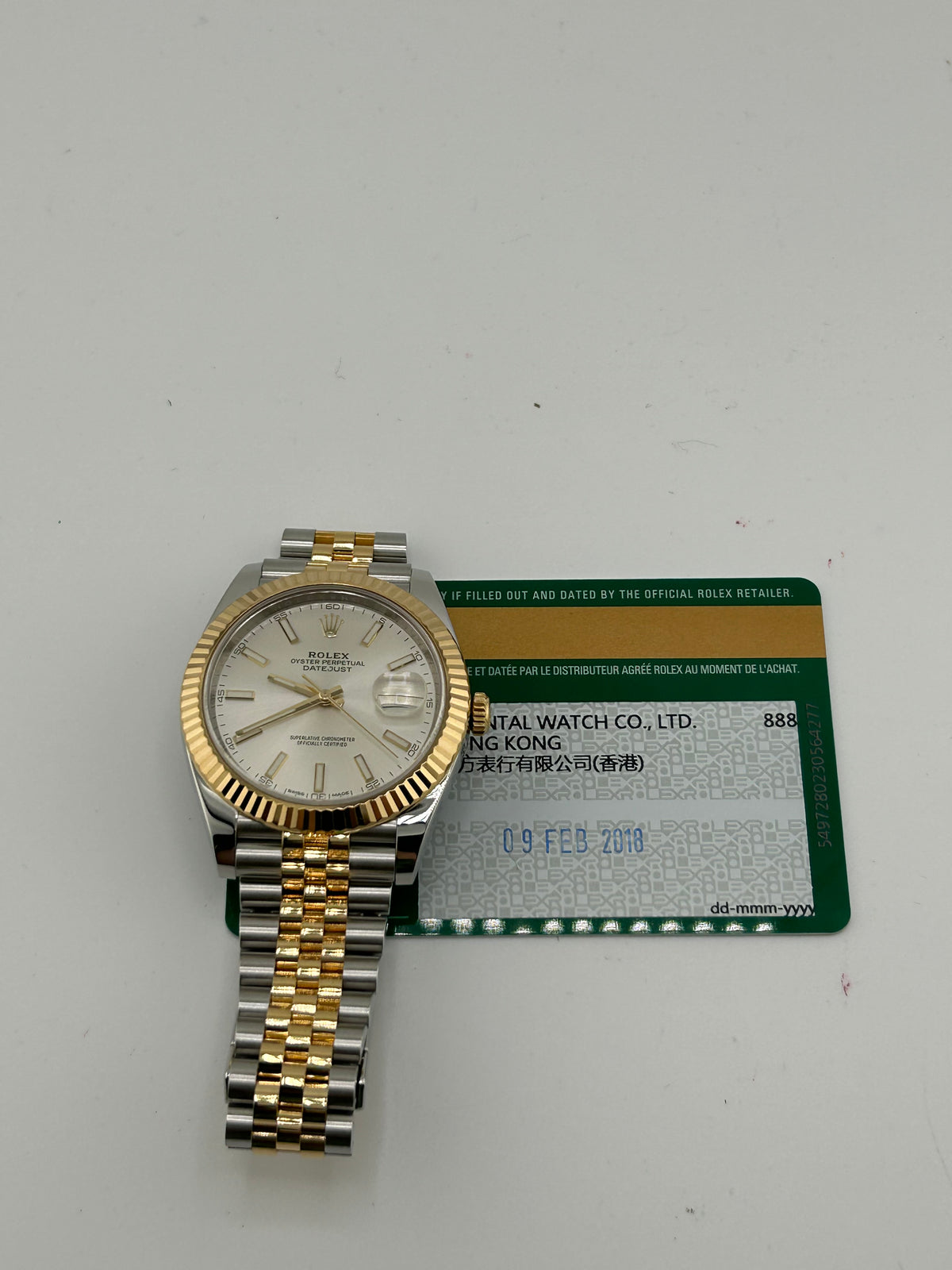 Rolex Datejust 41 Silver Index Dial on Jubilee Ref. 126333 Card 2018 — view 7