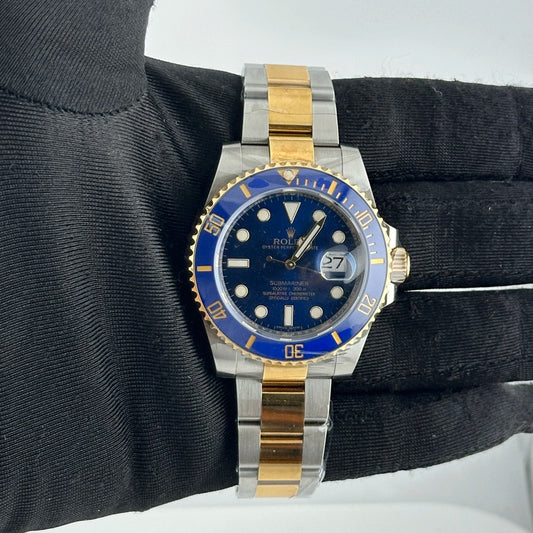 Rolex Submariner Blusey Blue Dial on Oyster Ref 116613LB with New Style Card White 2016
