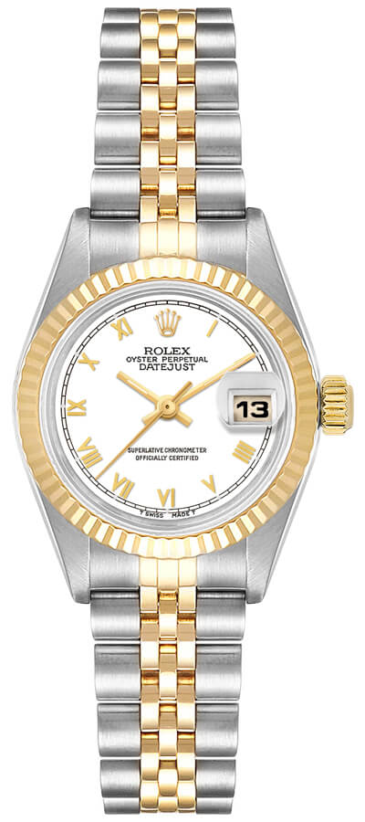 Rolex Datejust White Roman Dial on D Link Jubilee Bracelet Ref. 69173 1996
