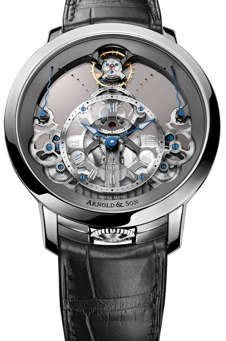 Arnold & Son Time Pyramid Skeleton Dial on Black Leather Strap Ref. 1TPAS.S01A.C124S Complete