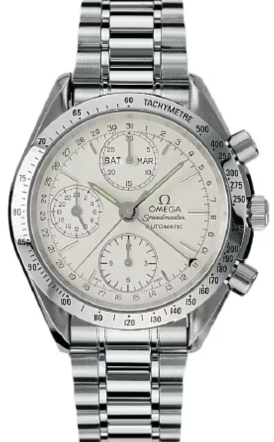 Omega Speedmaster Day Date Silver Dial on Stainless Steel Bracelet Ref. 3521.30.00 Complete