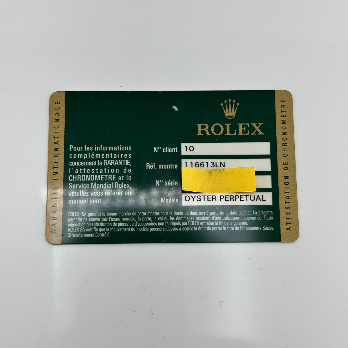 Rolex Submariner Black Dial on Oyster Bracelet Ref. 116613LN Card 2010 — view 2