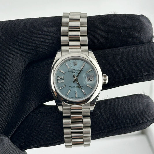 Rolex Datejust President Ice Blue Diamond Index Dial on President Style Ref 279166