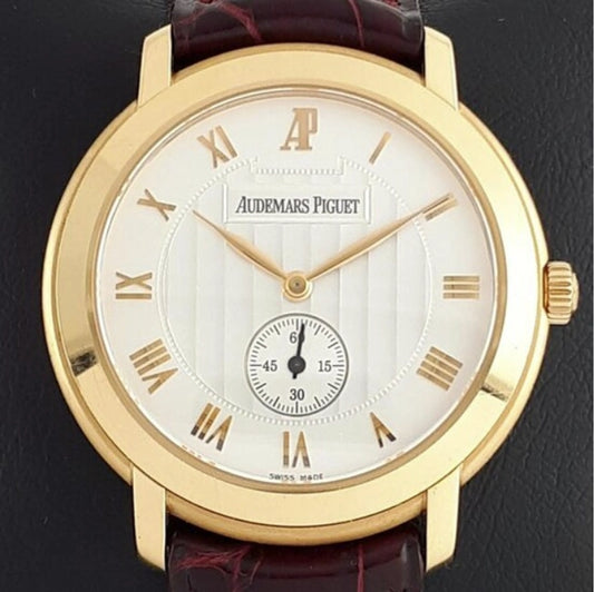 Audemars Piguet Jules Ivory Roman Dial on Leather Ref 15056OR