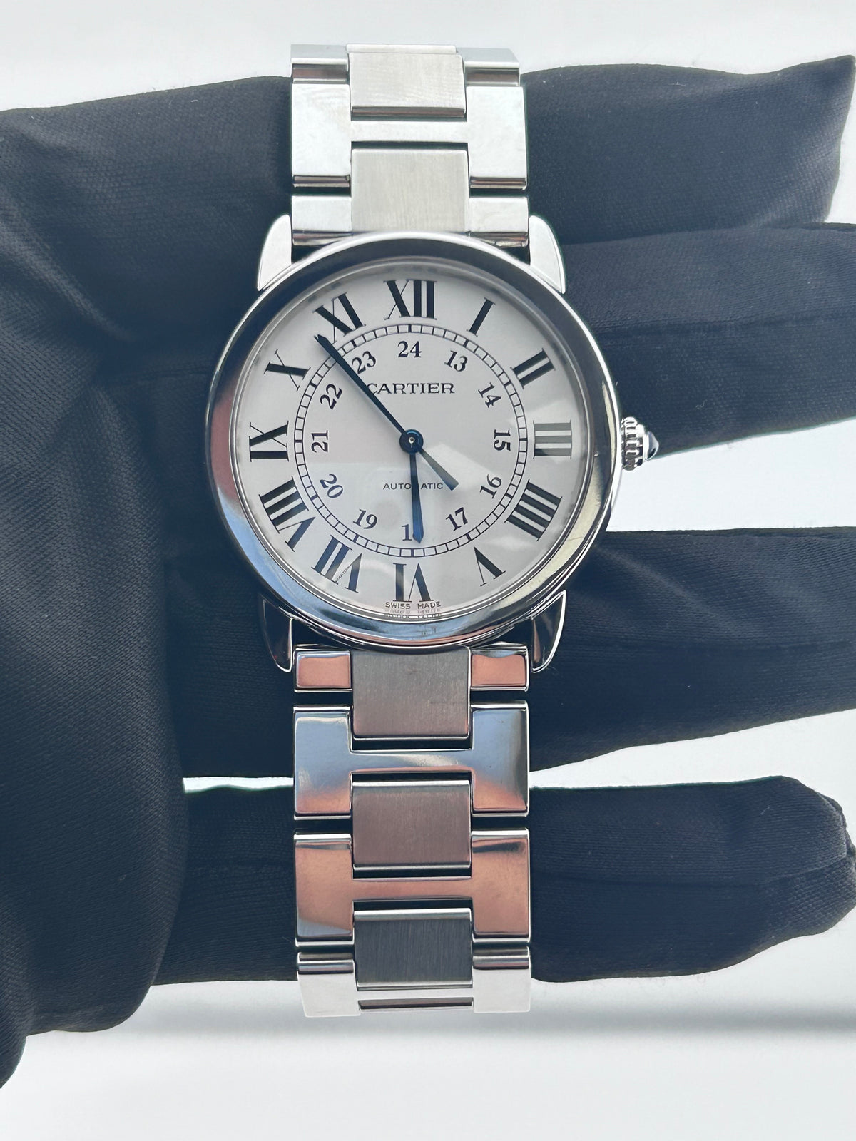 Cartier Ronde Solo Silvered Opaline Dial Dial on Stainless Steel Ref. WSRN0012 Card — view 2
