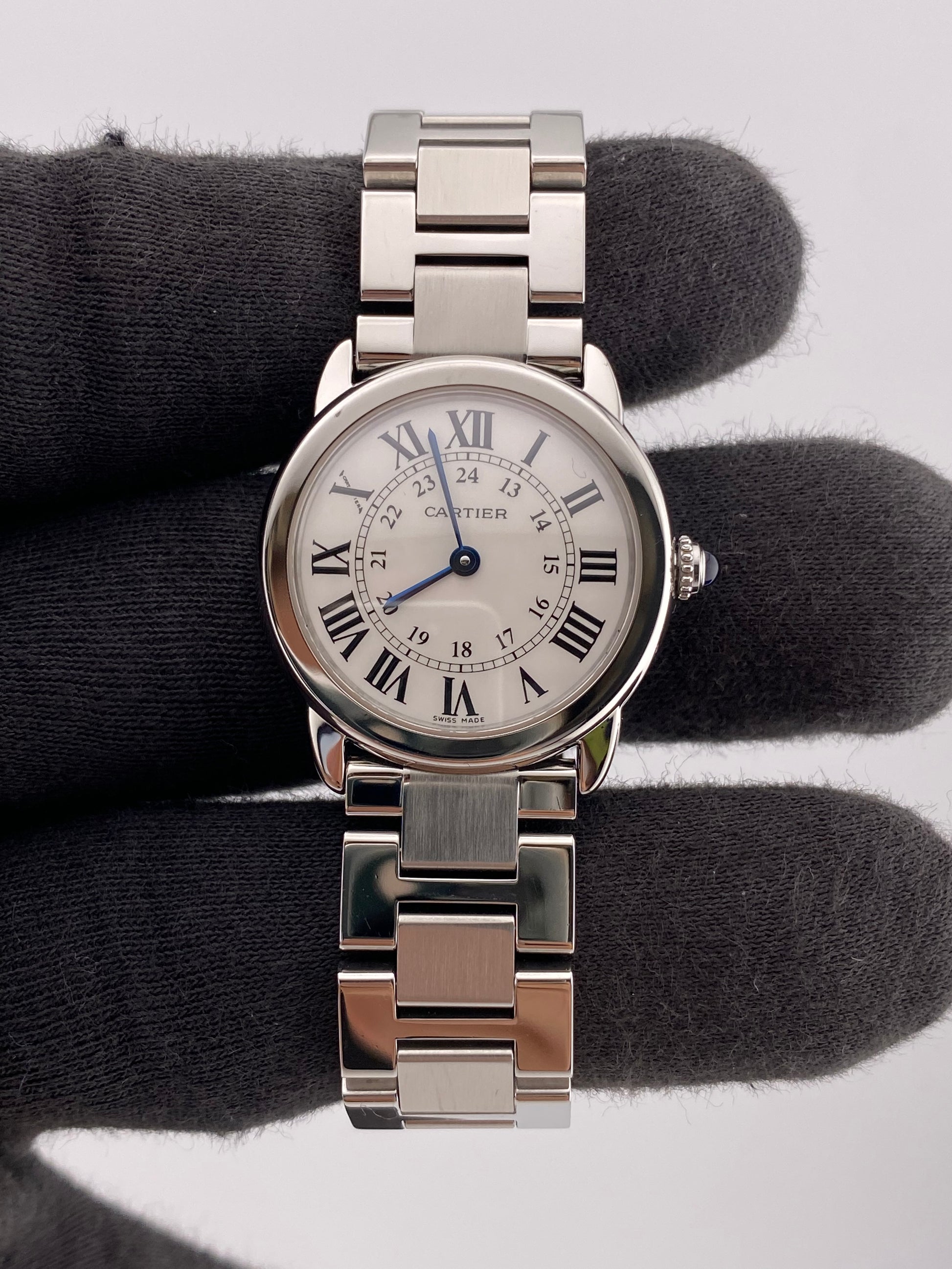 Cartier Ronde Solo Silver Roman Dial on Stainless Steel Bracelet Ref. W6701004 Papers 2011 — view 2