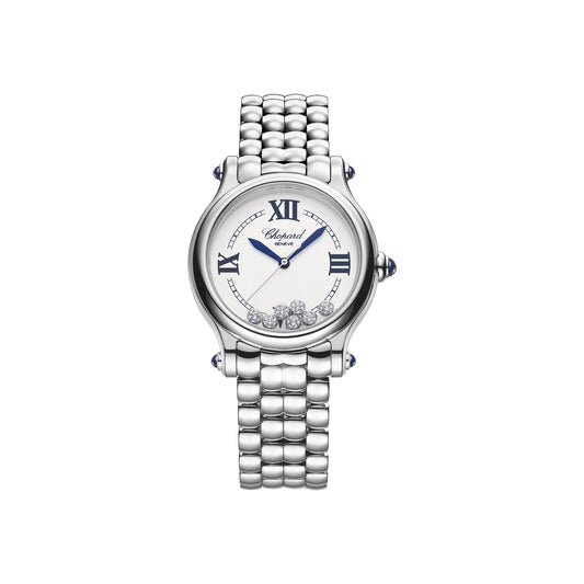 Chopard Happy Sport The First Silver Roman / Moving Diamonds Dial on Stainless Steel Bracelet Ref. 278610-3001 Manuals Only