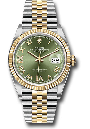 Rolex Datejust Olive Green Roman Dial on Jubilee Ref. 126233 Card 2026