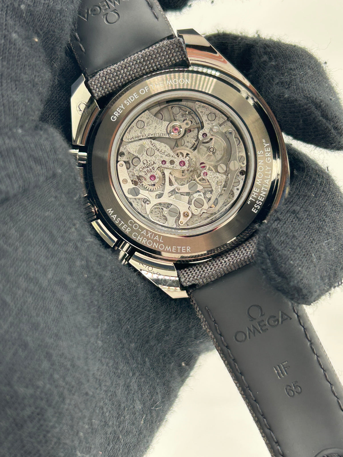 Omega Speedmaster Grey Side Of The Moon Black Dial on Gray Leather Strap Ref. 310.92.44.50.06.001 Complete 2025 — view 3