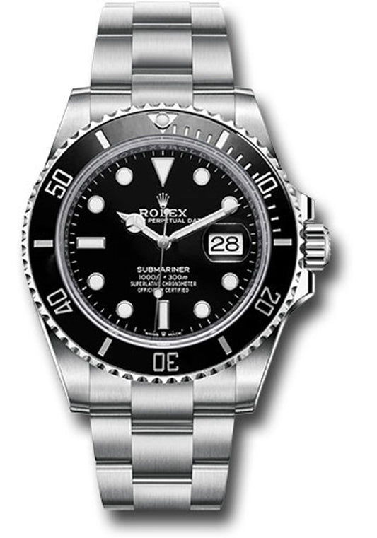 Rolex Submariner Black Dial on Oyster Ref 126610LN with New Style Card Green 2021