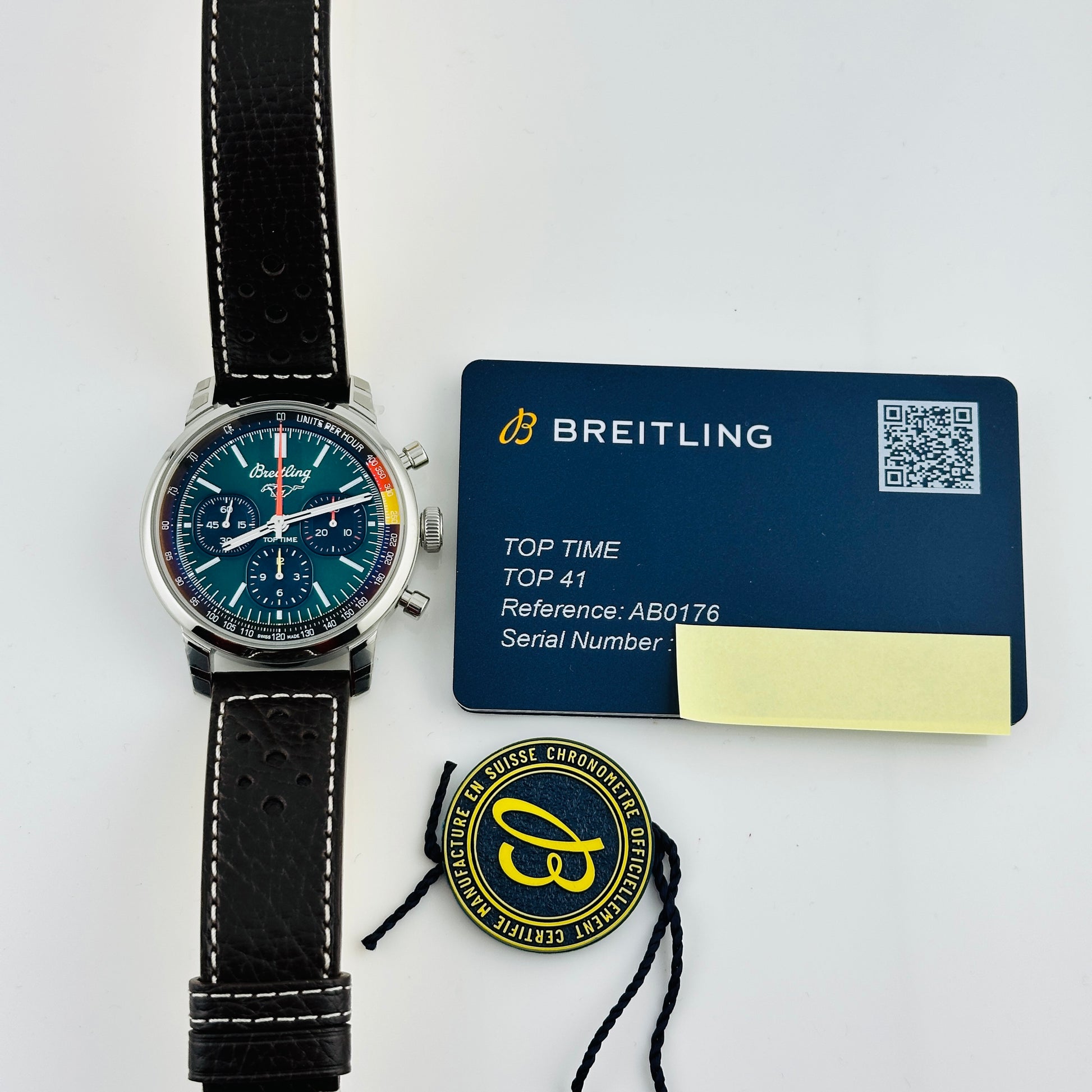Breitling Top Time Green Dial on Leather Strap Ref. AB01762A1L1X1 Card 2025 — view 6