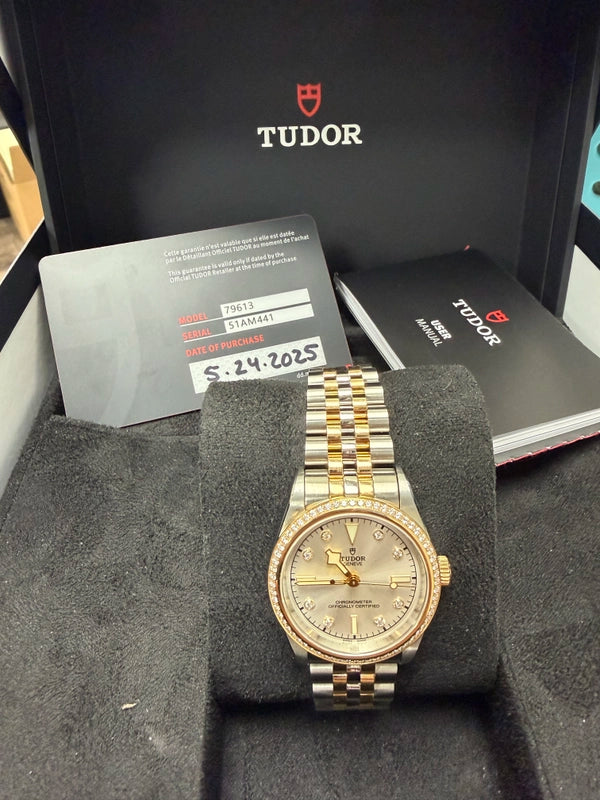 Tudor Black Bay Silver Diamond Dial on Jubilee Ref 79613 with Card 2025