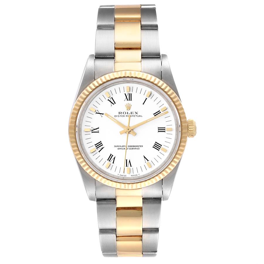 Rolex Oyster Perpetual White Roman Dial on Oyster Ref. 14233 Papers 1998