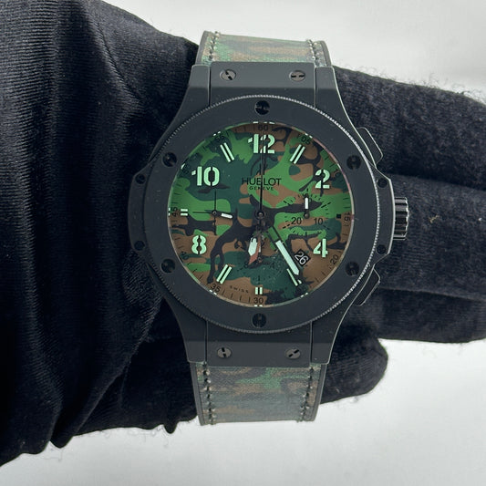 Hublot Big Bang Commando Jungle B/P Green Camouflage Dial on Leather & Rubber Ref. 301.C1.8610.NR Card 2012 — view 2