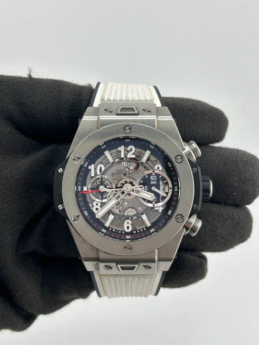 Hublot Big Bang Unico Skeleton Dial on Black / White Rubber Strap Ref. 411.NX.1170.RX Complete 2016 — view 2
