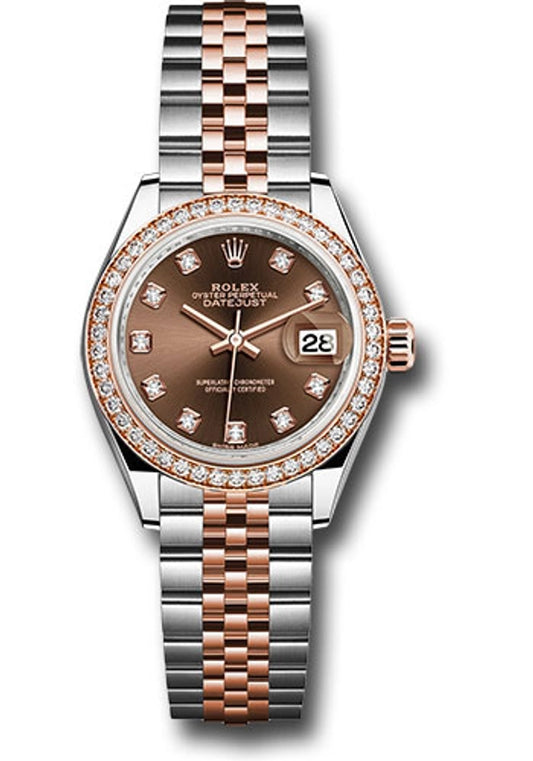 Rolex Datejust Lady Chocolate Diamond Dial on Jubilee Ref 279381RBR with New Style Card White 2018