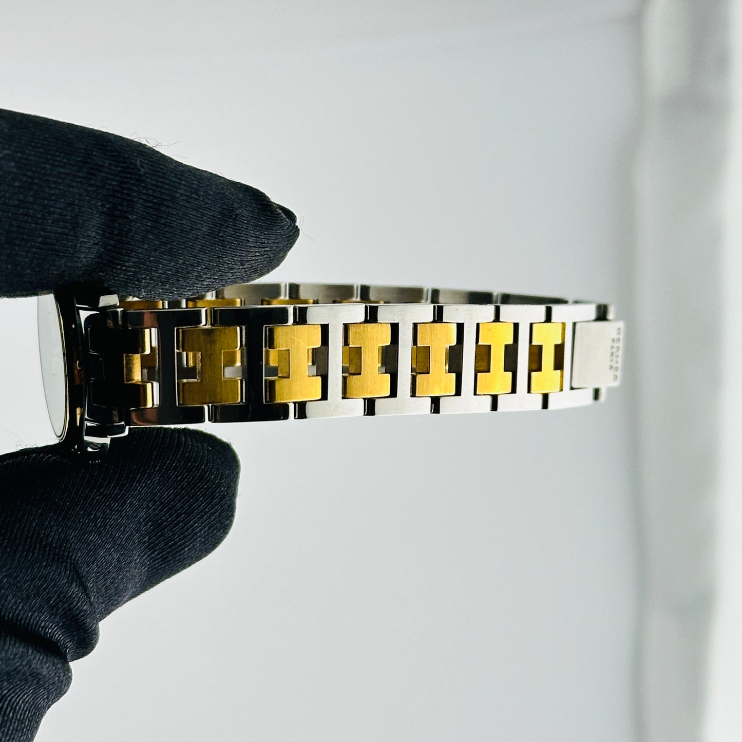 Hermes Clipper Ivory Dial on 2 Tone Bracelet Ref. CL3.240 — view 4