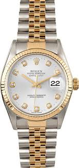 Rolex Datejust Silver Diamond Dial on D Link Jubilee Ref. 16233G 2002