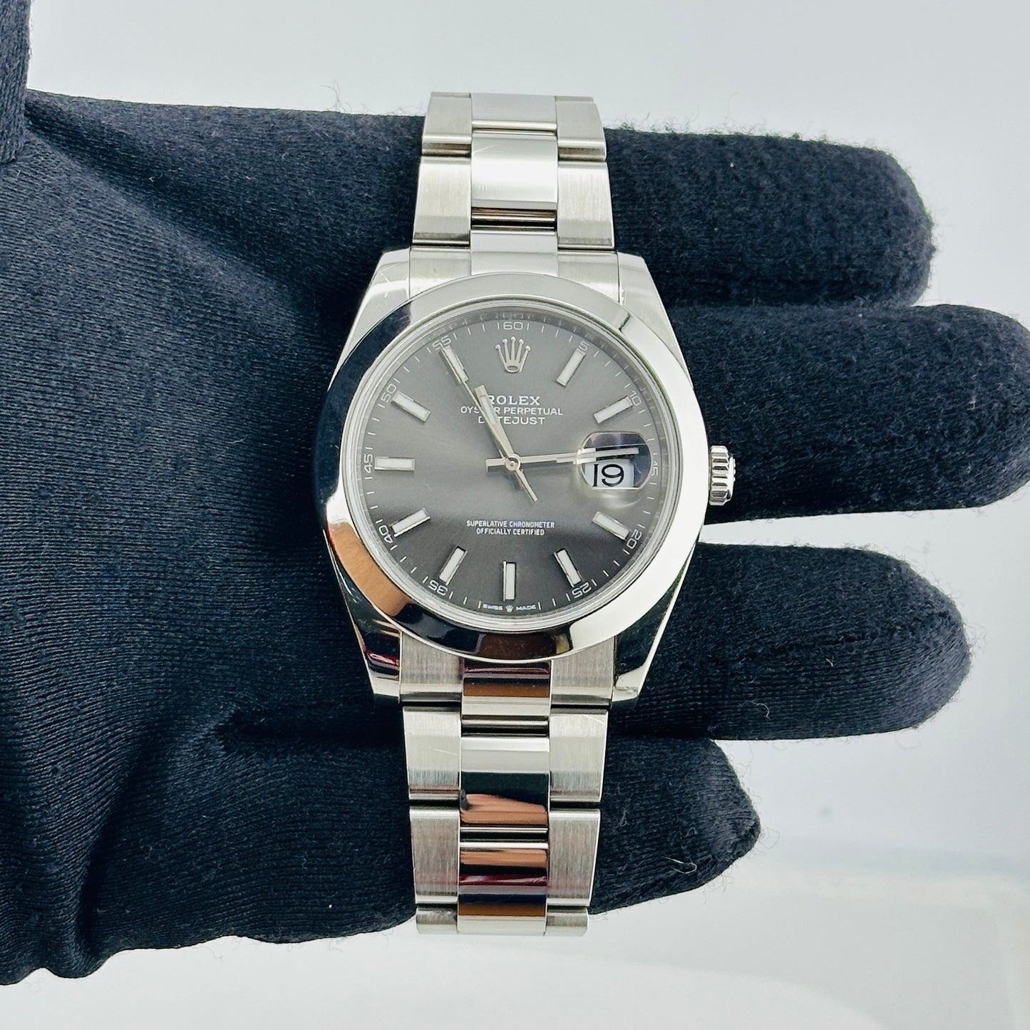 Rolex Datejust Dark Rhodium Dial on Oyster Bracelet Ref. 126300 Card 2021 — view 2