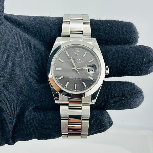 Rolex Datejust Dark Rhodium Dial on Oyster Bracelet Ref. 126300 Card 2021 — view 2