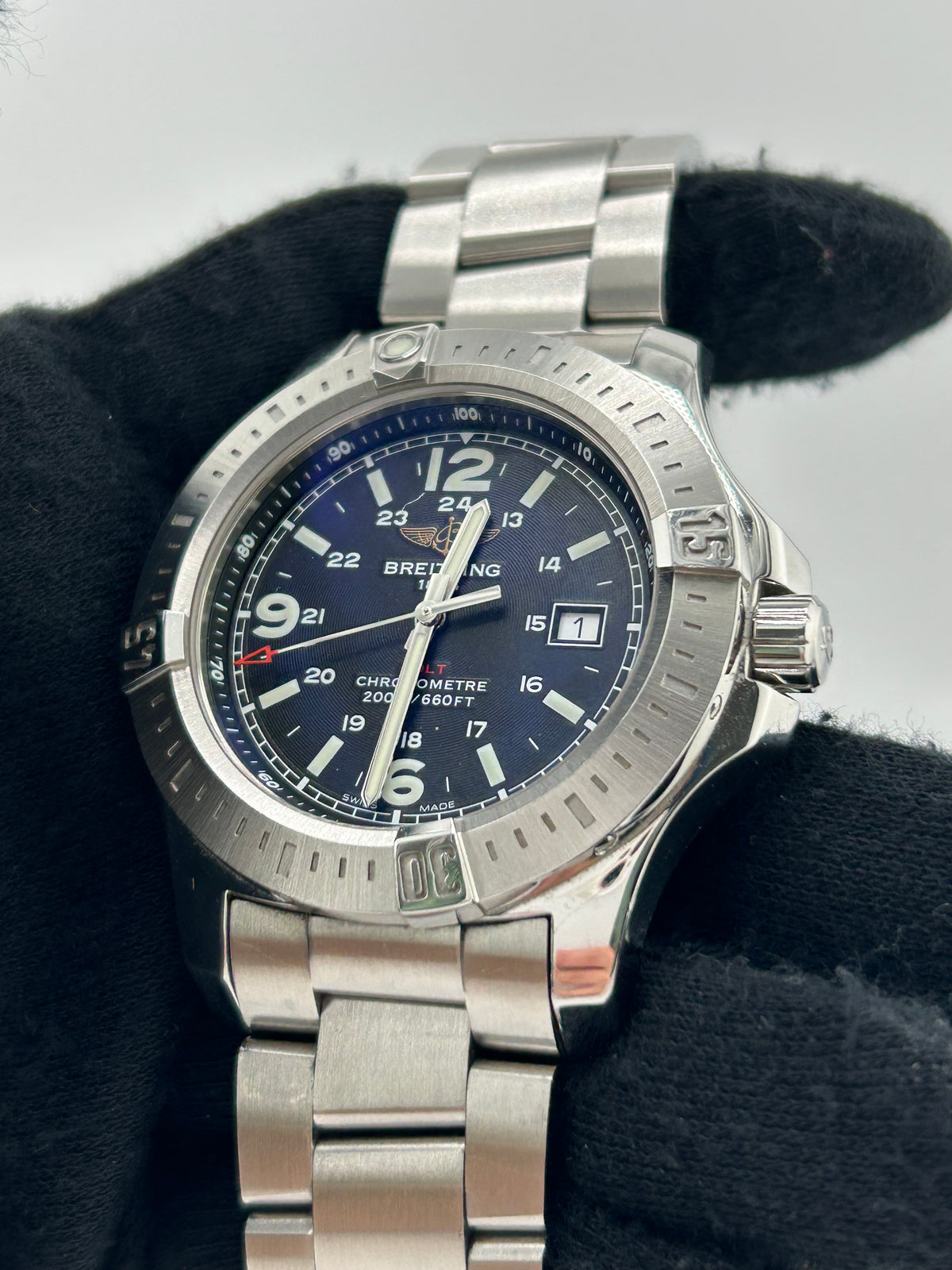 Breitling Breilting Colt Blue Dial on Stainless Steel Bracelet Ref. A74388 — view 2
