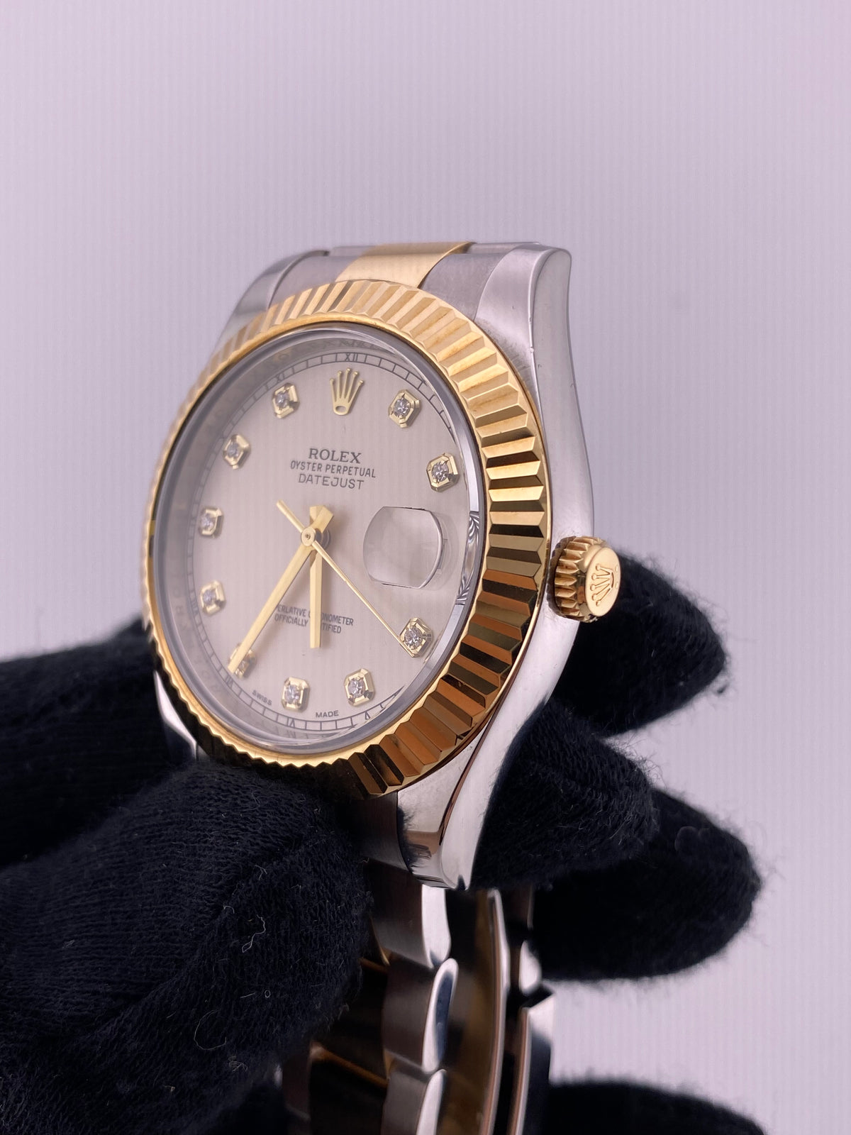 Rolex Datejust II Ivory Diamond Dial on Oyster Ref. 116333 Card 2016 — view 3