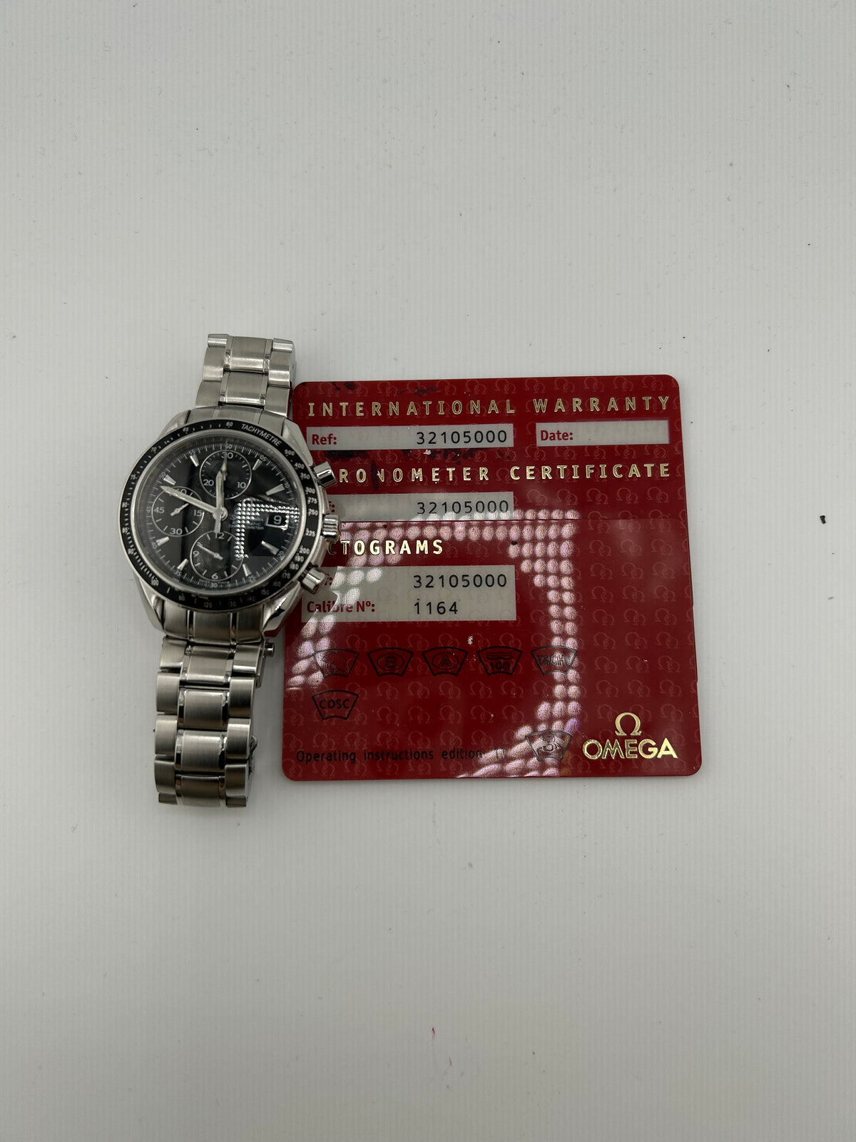 Omega Speedmaster Date Black Dial on Stainless Steel Bracelet Ref. 3210.50.00 Card — view 7