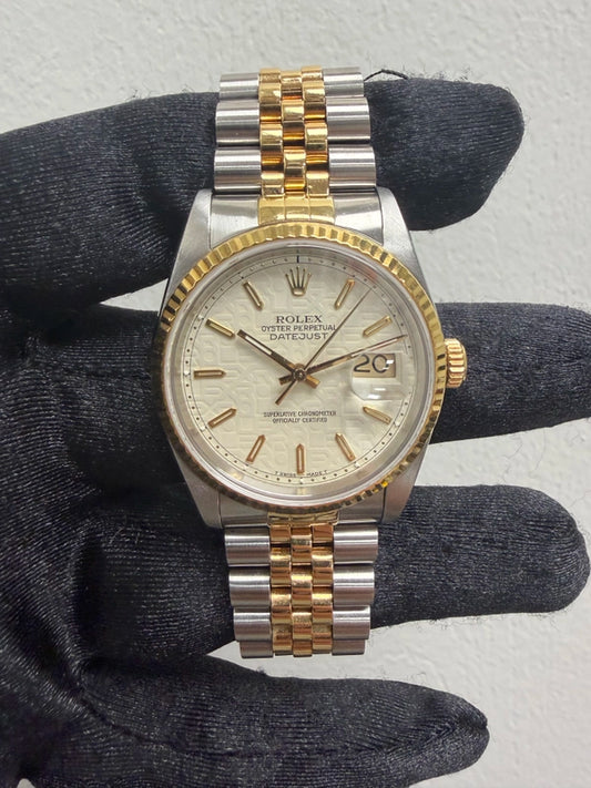 Rolex Datejust Ivory Anniversary Dial on Jubilee Ref 16233