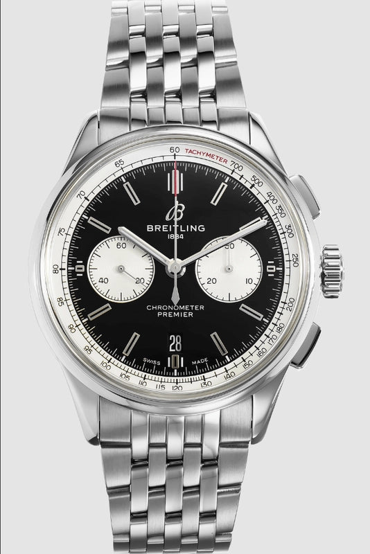 Breitling Premier B01 Chrono B&P Black Dial Ref AB0118 with Card 2023