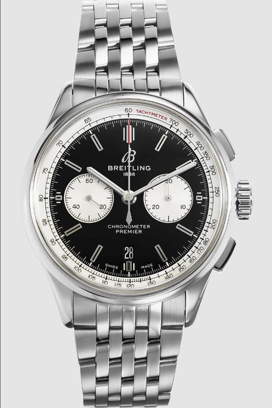 Breitling Premier B01 Chrono B&P Black Dial Ref AB0118 with Card 2023