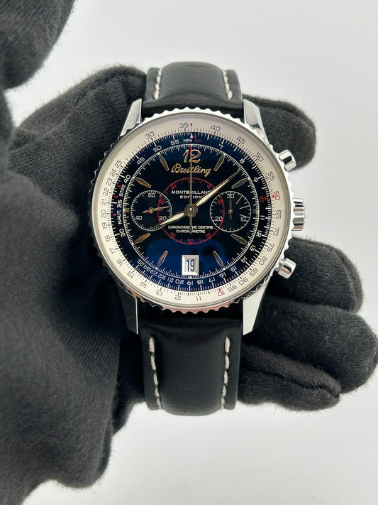 Breitling Montbrillant Edition Black Dial on Black Leather Strap Ref. A48330/A483B76NP Papers 2006 — view 2