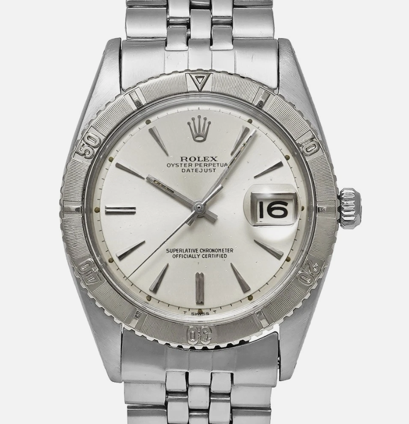 Rolex Datejust Thunderbird Silver Stick Dial on Folded Jubilee Bracelet Ref. 1625 1960