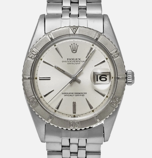 Rolex Datejust Thunderbird Silver Stick Dial on Folded Jubilee Bracelet Ref. 1625 1960