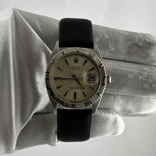 Rolex Datejust Silver Dial on Generic Leather Band Ref. 1625 1960