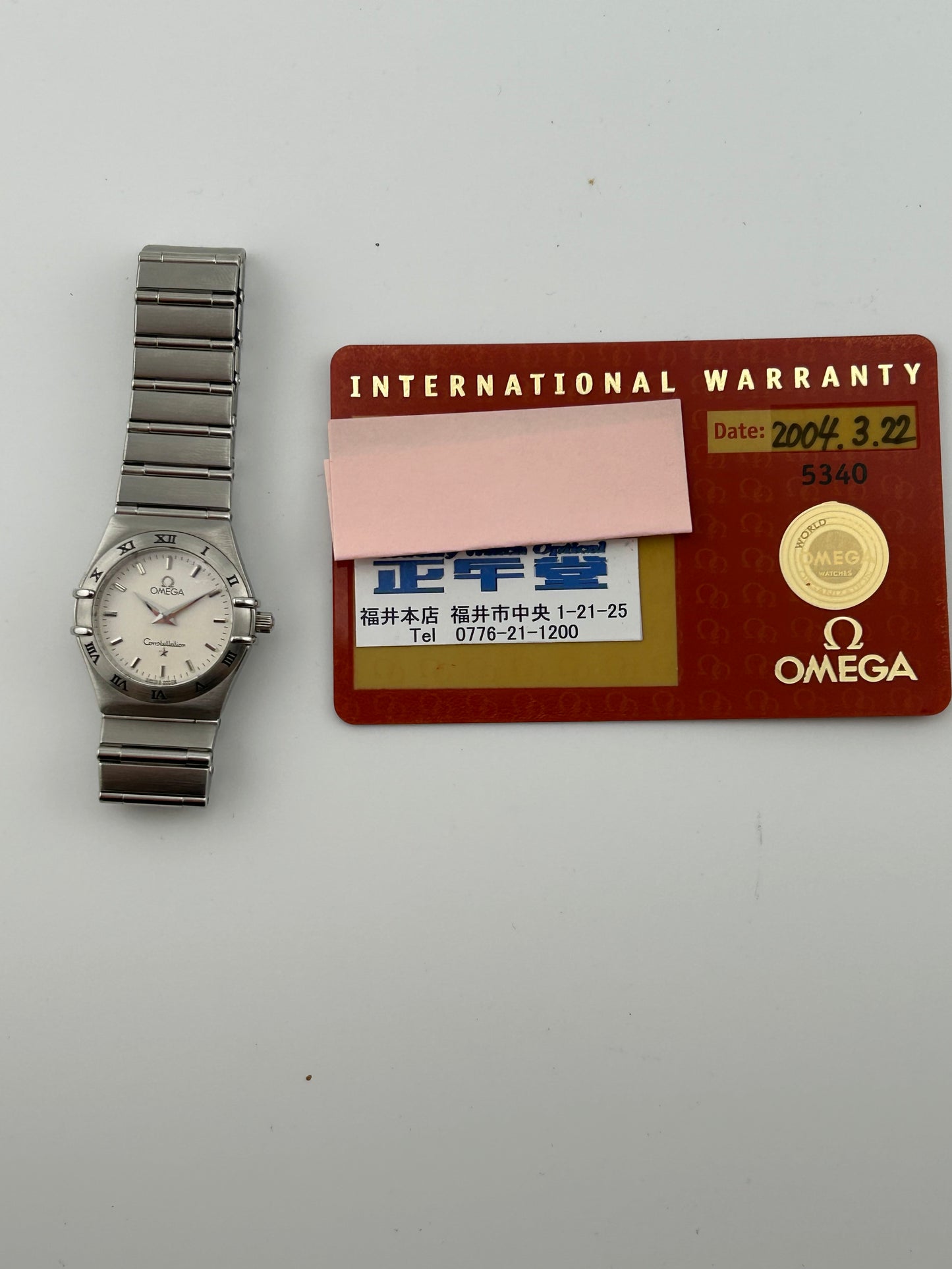 Omega Constellation White Dial on Stainless Steel Bracelet Ref. 1572.30 Card 2004 — view 7