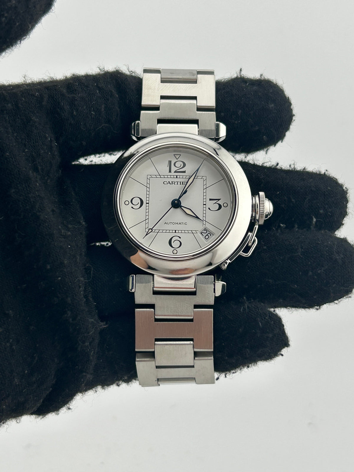 Cartier Pasha de Cartier White Dial on Stainless Steel Bracelet Ref. W31074M7 — view 2