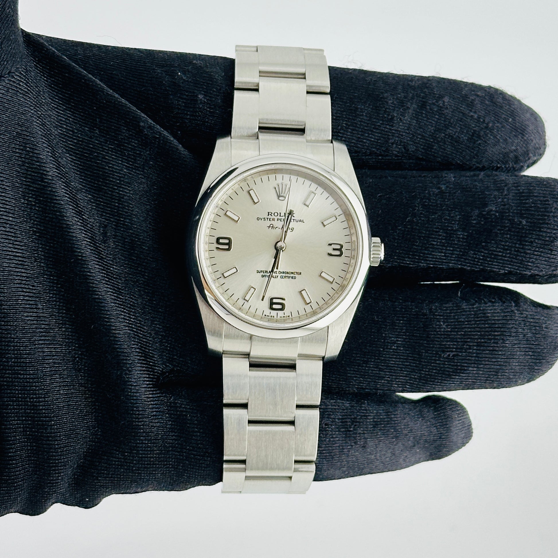 Rolex Oyster Perpetual Silver Stick 369 Dial on Oyster Ref. 114200 Card 2010 — view 2