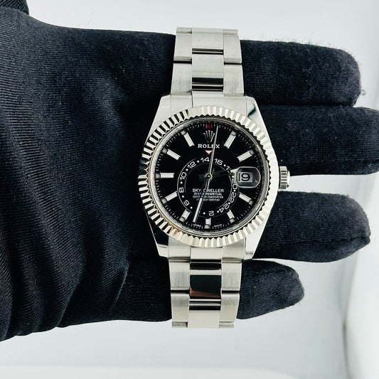 Rolex Sky Dweller Black Dial on Oyster Ref 326934 with New Style Card Green 2022