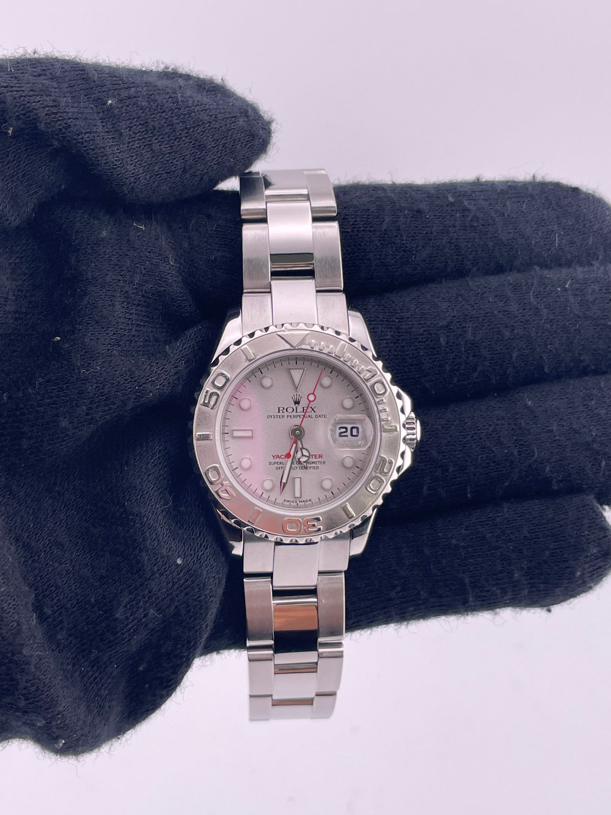 Rolex Yacht-Master Platinum Dial on Oyster Rivet Bracelet Ref. 169622 Papers 2003 — view 2