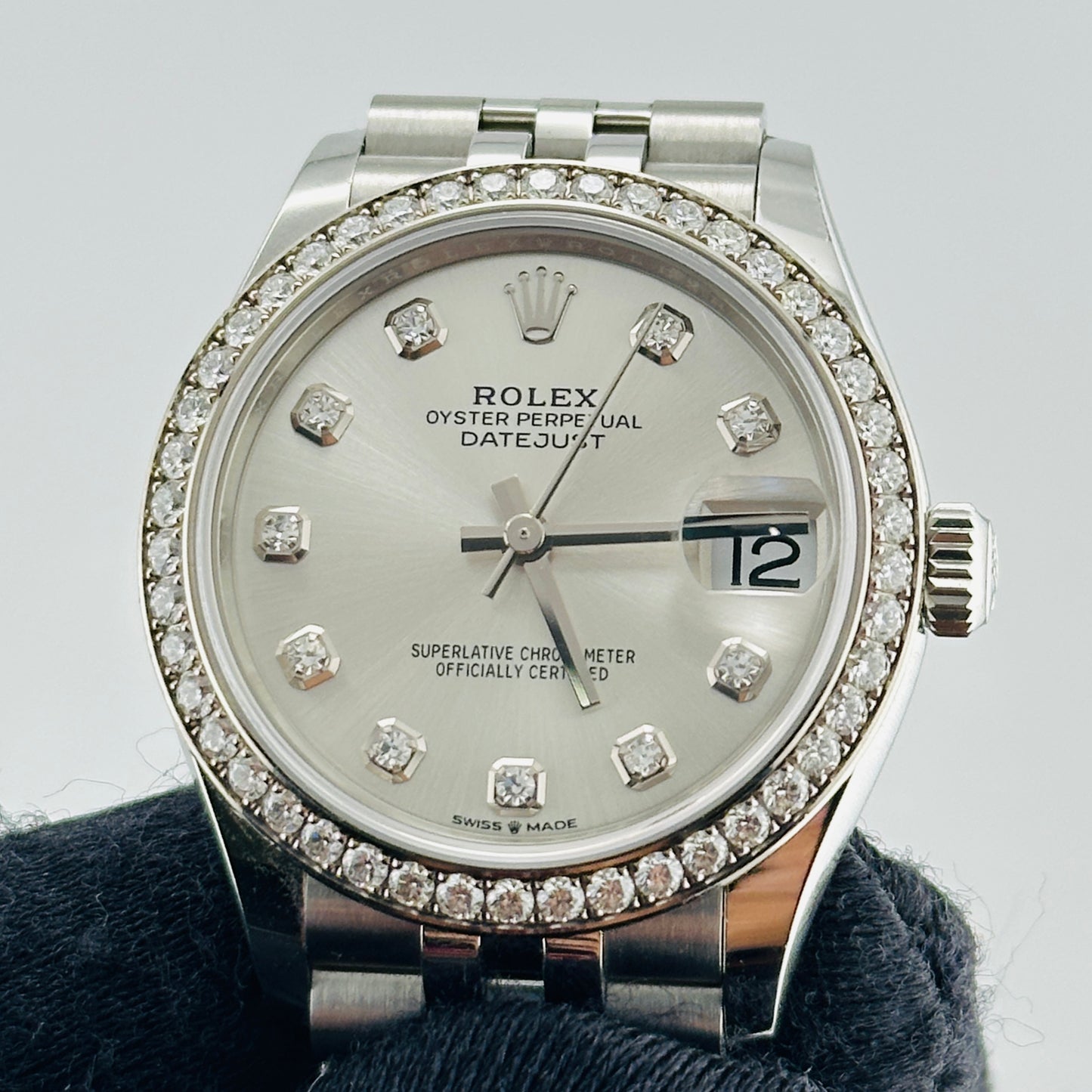 Rolex Datejust Silver Diamond Factory Dial on D Link Jubilee Bracelet Ref. 278384RBR Card 2023 — view 3