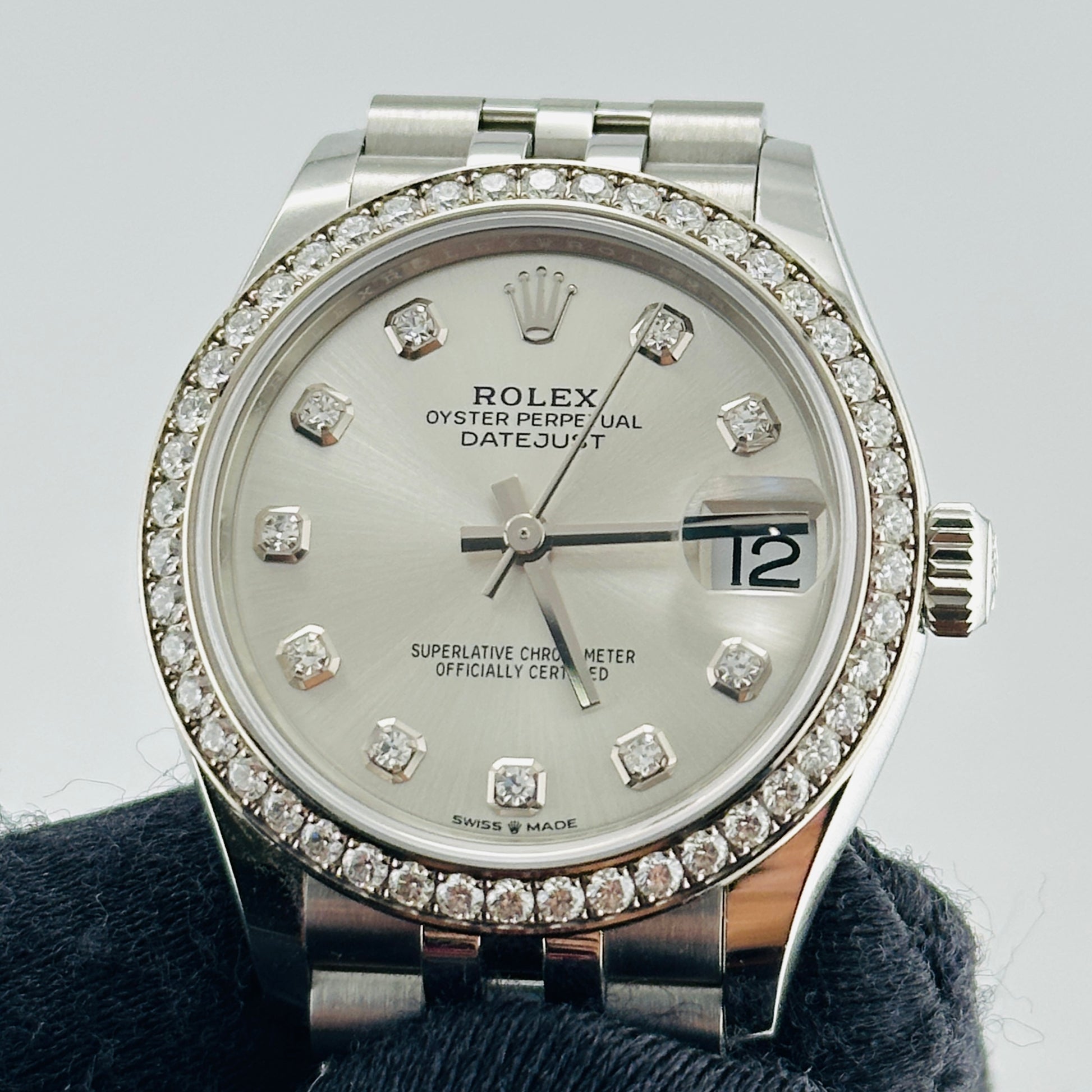 Rolex Datejust Silver Diamond Factory Dial on D Link Jubilee Bracelet Ref. 278384RBR Card 2023 — view 3