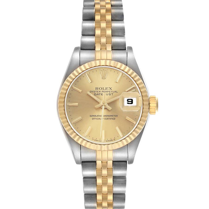 Rolex Datejust Lady Champagne Stick Dial on D Link Jubilee Ref. 69173 1995