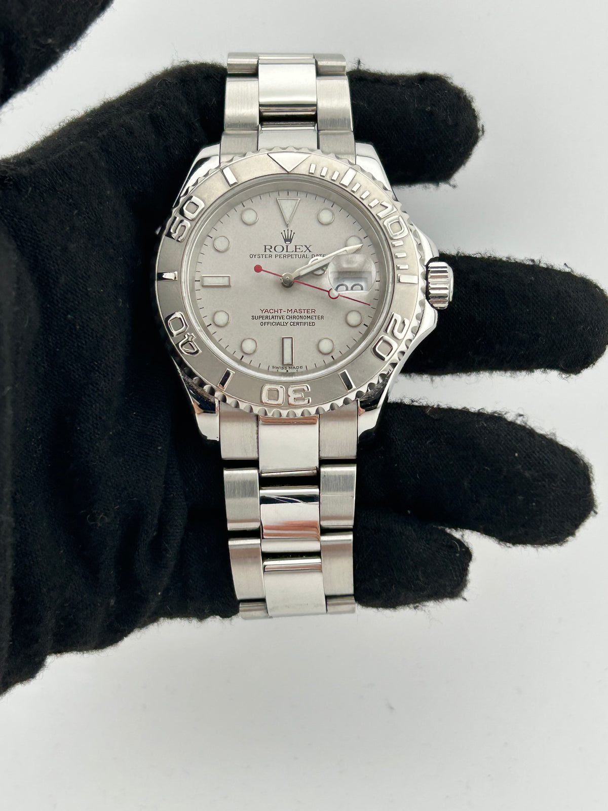 Rolex Yacht Master Platinum Dial on Oyster Steel Bracelet Ref. 16622 Papers 2000 — view 2