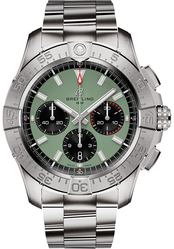 Breitling Avenger B01 Chronograph Green Dial on Bracelet Ref. AB0147101L1A1 Card 2026