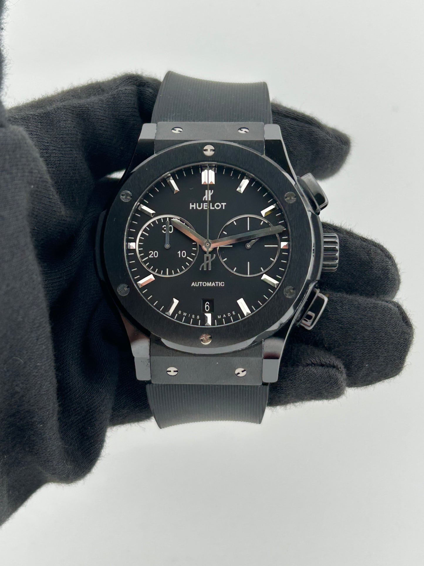 Hublot Classic Fusion Black Magic Black Dial on Rubber Fold Clasp Ref. 521.CM.1171.RX Manuals Only and Box — view 2
