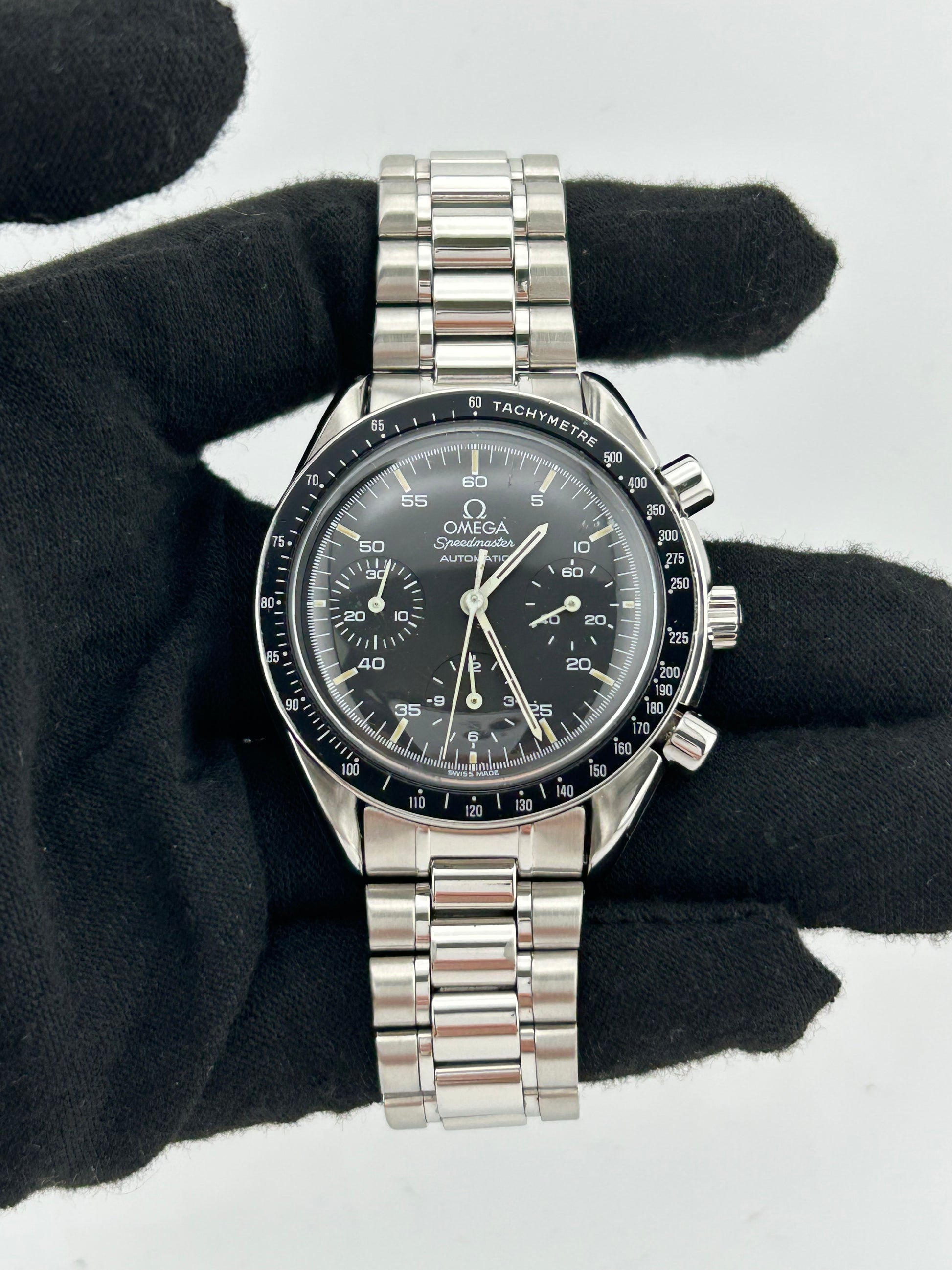 Omega Speedmaster Reduced Black Dial on Stainless Steel Bracelet Ref. 3510.5 Card — view 2
